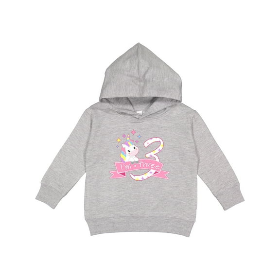 Inktastic I'm Three Cute Unicorn 3rd Birthday Toddler Hoodie
