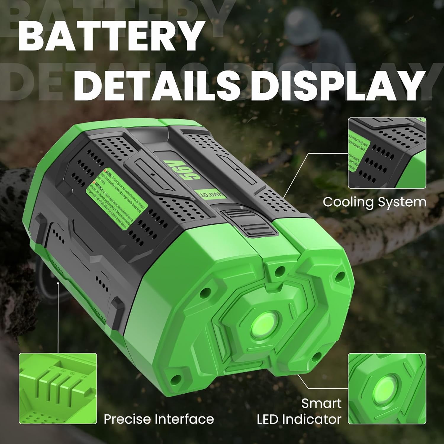 56V 10000mAh Replacement Battery Compatible with EGO 56V Battery 10.0Ah Compatible with EGO 56 Volt Battery Lithium BA2800 BA4200 CS1604 CS1804 CS1403 HT2400 LB6504 LB4800 Power Tool(1Pack