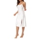 thumbnail image 4 of Noche de satén sin mangas para mujer Inspire Chic, sin espalda, con abertura, vestido de noche midi de seda, XS, blanco, 4 of 6