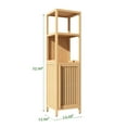thumbnail image 2 of Oufan  52" Multifunctional Bamboo Storage Cabinet, Freestanding Linen Tower Cabinet with Shutter Door&Open Shelf, Bamboo Storage Cabinet for Bathroom, 2 of 7