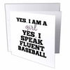 3dRose Baseball girl - Greeting Cards, 6 by 6-inches, set of 6
