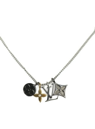 LOUIS VUITTON Monogram Eclipse Collier Plaque Necklace Men Chain Pendant LV