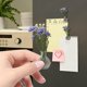 thumbnail image 5 of Mini jarrón de vidrio con flores artificiales moradas, decoración magnética para la nevera de cocina, baño, dormitorio y arte de pared en casa, 5 of 7