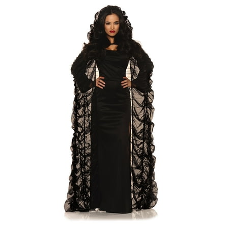 Black Coffin Cape Adult Womens Halloween Costume Accessories - One
