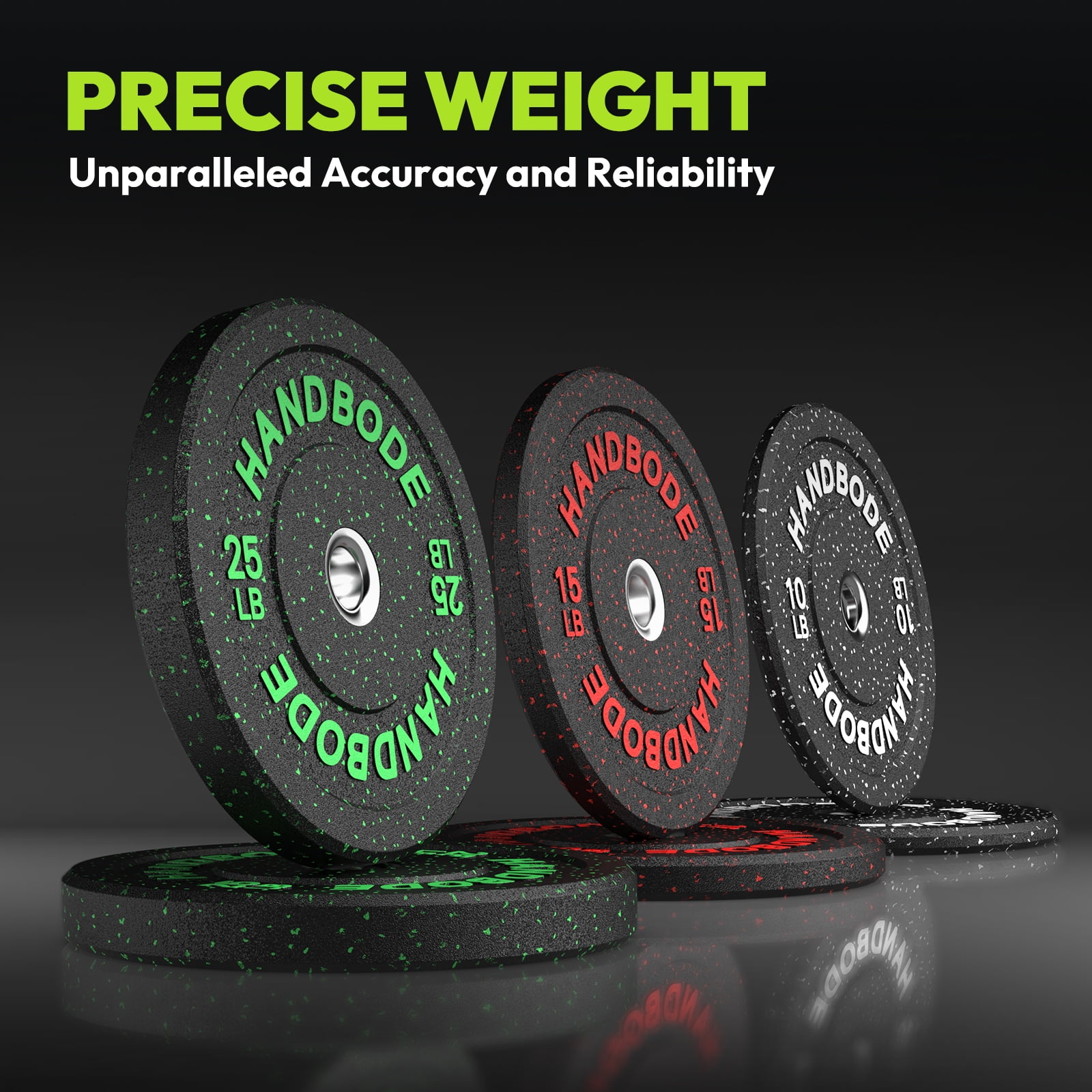 HANDBODE Bumper Plates High-Bounce Olympic Weight Plates, Colored crumb rubber plate for Weight Lifting and Strength Training 190LB