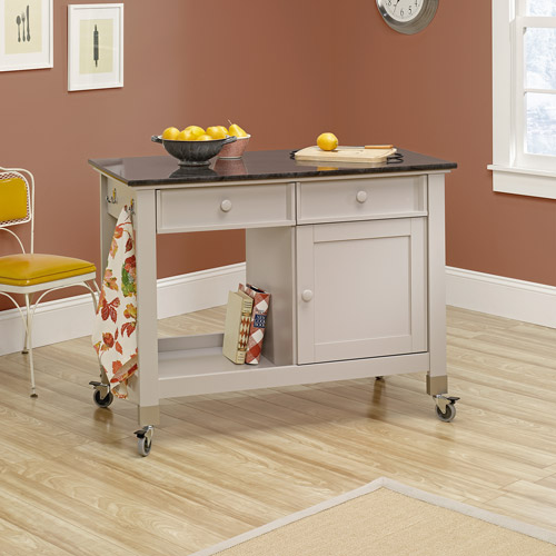 Sauder Original Cottage Mobile Kitchen Island, Cobblestone  Walmart.com