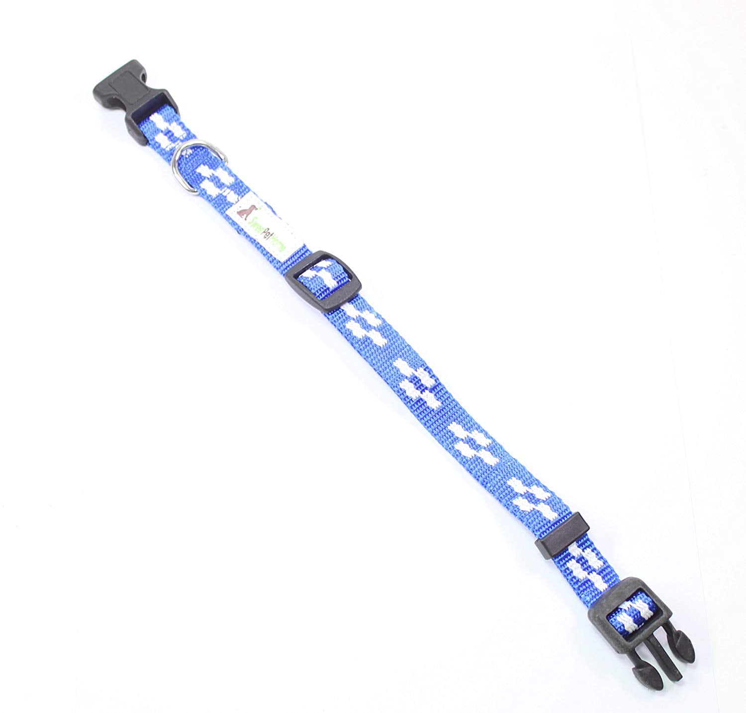 ERROR 12" to 16" Inch Adjustable Solid Cross Blue Nylon Collar for Medium Sized Dogs