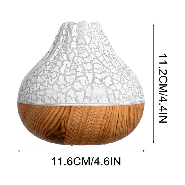 Rbaofujie Small Humidifiers for Bedroom Wood Grain Small Volcano Humidifier Silent Seven Color Ambient Light Simulation Usb Flame Humidifier Air Purifiers for Home Large Room