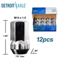 thumbnail image 3 of Detroit Axle - 14x1.5 Chrome Wheel Lug Nuts Replacement for 2012-2018 Ram 1500 1.65" Length, 3 of 6