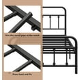 thumbnail image 4 of Vengarus Twin Metal Bed Frame with Headboard, 14 Inch, Black, 4 of 6