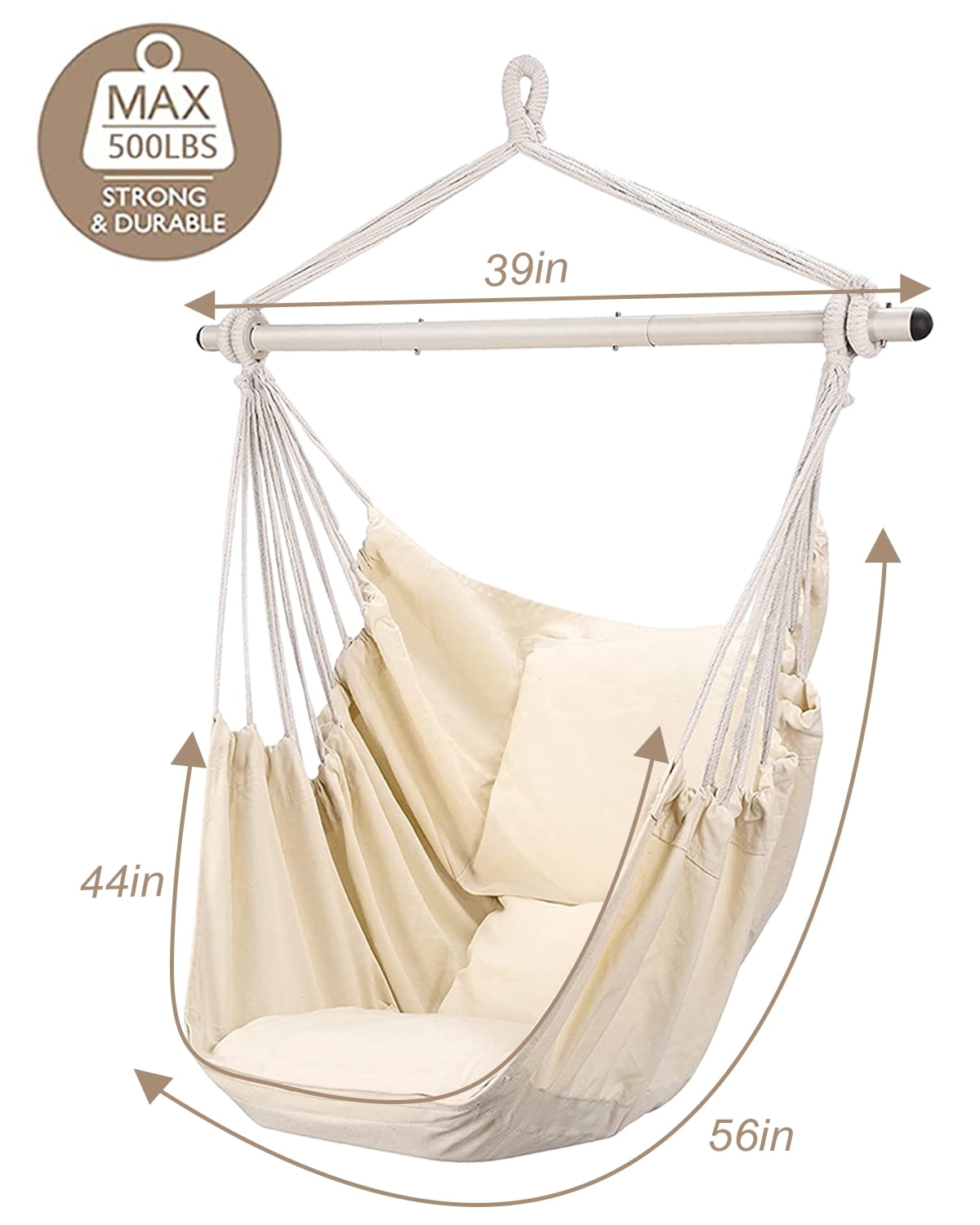 Sunyear Hammock Chair, Gray and White 