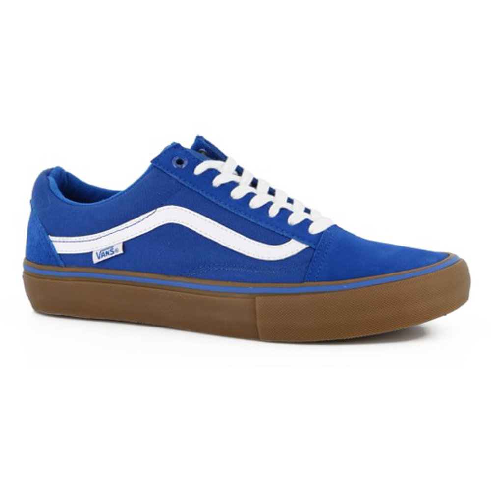 Vans Vans Old Skool Pro Classic Blue/Gum/White Men's Classic Skate Shoes Size 8