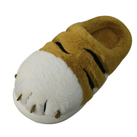 

GEZHEN Women s Cute Cartoon Tiger Slippers Thick Soled Plus Velvet Outer Wear Winter Warm Cotton Shoes Slippers Indoor Home Lightweight Slippers