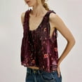 thumbnail image 2 of Women Sleeveless Lace Front Tie Mesh Chiffon Vacation Tank Top, 2 of 5