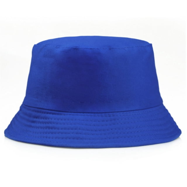 All Seasons Bucket Hat Exquisite All Seasons Comfortable Fishermen Caps Stylish Headwear Fashion Accessory with Solid Color for Outing Travel Wearing Blue