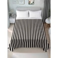 thumbnail image 4 of Black Striped Flat Sheets Only Full Size, Soft Breathable Bed Top Sheets for Mattress, Modern Simple Farmhouse Beige Vintage Luxury Bedding Flat Sheets for Home Hotel Bedroom Bed Protection, 4 of 9