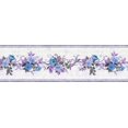 thumbnail image 5 of Dundee Deco's Peel and Stick Wallpaper Border - Damask Purple Blue Flowers on Vines Wall Border Retro Design, 15 ft x 7 in, Self Adhesive, 5 of 6