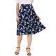 thumbnail image 1 of INSPIRE CHIC Falda midi de una línea con estampado floral para mujer Faldas vintage de gasa de verano Azul oscuro M, 1 of 5