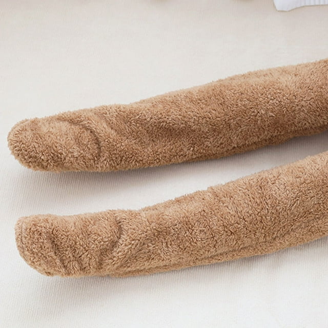 maskred Winter Warmth In Knee Socks Must-have For Freezing Temperatures Warm Socks Polyester Cozy Slipper Socks Winter Socks brown 5Set