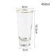thumbnail image 2 of Vasos de vidrio martillado cónicos con borde dorado, aptos for lavavajillas, transparentes, de base pesada., 2 of 7