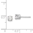 thumbnail image 3 of 14K White Gold 5mm Cubic Zirconia Stud Earrings, 3 of 7