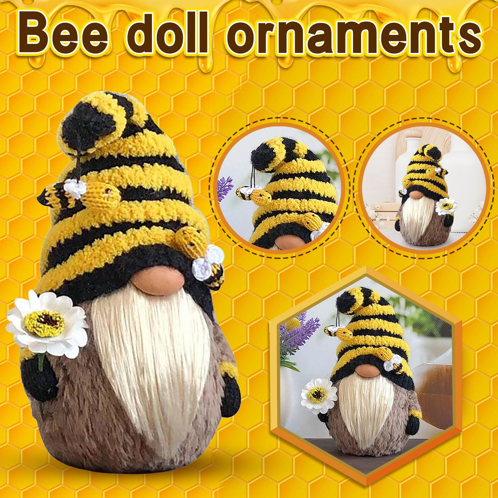 DOUBLE SIDED THICK YARD FLAG GNOME & BUMBLE BEES