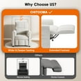thumbnail image 3 of CHITOOMA Power Recliner Chair for Adults, Electric Recliner with Adjustable Backrest & Footrest, Remote Control, Chenille Fabric, High Back, Thick Cushion for Living Room,Bedroom,Home Theater,White, 3 of 8