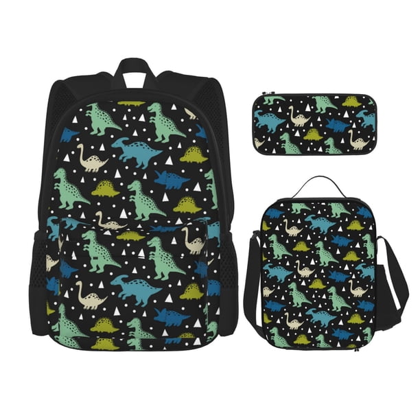 Balery Dinosaur Mochila Escolar 3 en 1 para Niños - Mochila Resistente con Lonchera Térmica y Estuche - Mochila Escolar para Niños y Niñas