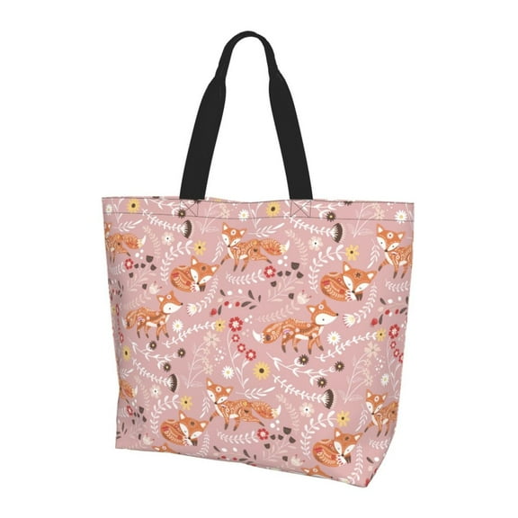 Yiaed Beautiful Fox Print Handbag for Women Tote Purse Shoulder Bag Large Fashion Hobo Purse Handbag Shopping Tote