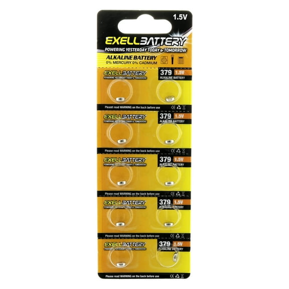 10pk Exell EB-L521 Alkaline 1.5V Watch Battery Compatible with AG0 SG521 SR521SW