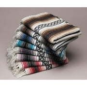 Ten 10 Large Authentic Mexican Falsa Blanket Throw Yoga Mexico Wholesale Pack Bulk