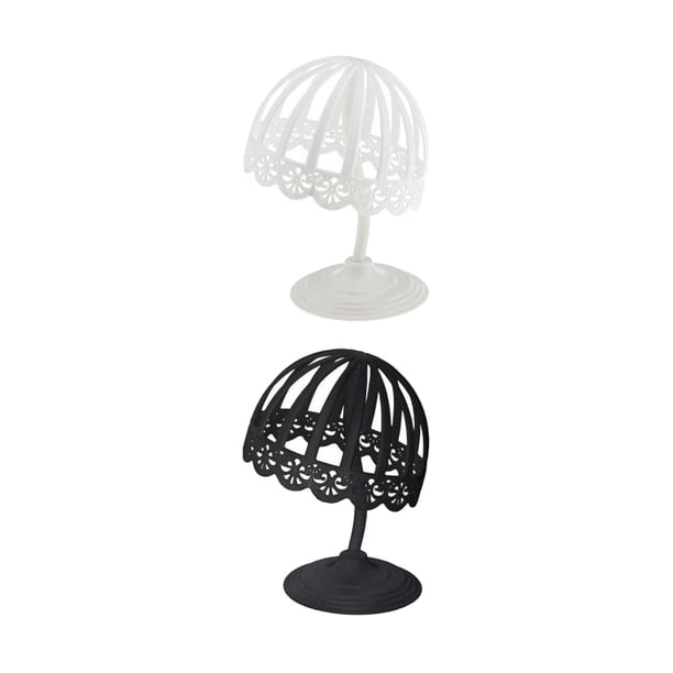 Estante de exhibición de sombreros Sunnimix 2 piezas decorativas para Checkroom Shops Blanco 45cm Negro 50cm