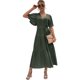 thumbnail image 1 of Vestido de noche de cóctel largo y fluido para dama de honor (verde), L, 1 of 6