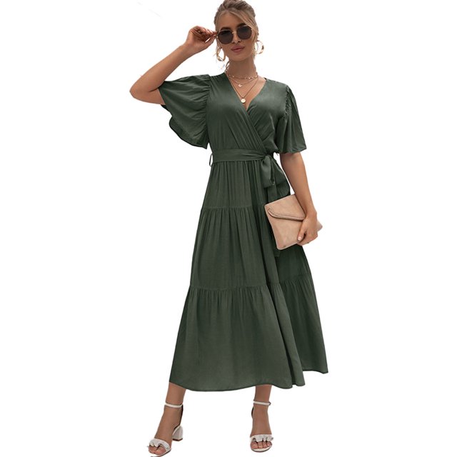 Vestido de noche de cóctel de dama de honor largo fluido para mujer Adepaton BST3000731-4