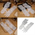 thumbnail image 2 of Butterfly Sheer Gloves for Formal Event Bride Gloves Elegant Wedding Gloves Stage Performances Lace Gloves for Dresses, 2 of 4