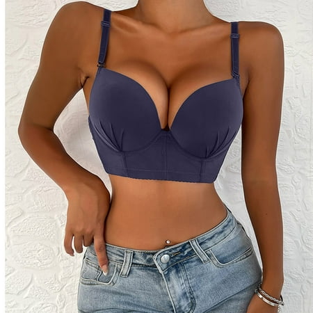 

WOXINDA Underwire Bra Push Up T Shirt Bra Modern Demi Bra Lightly Padded Bra With Convertible Straps Support Bras for Women Women Bras plus Size Front Hook