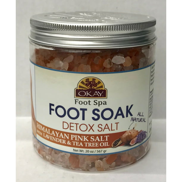 OKAY Pure Naturals Foot Spa Detox Himalayan Pink Salt with Lavender & Tea  Tree Oil Foot Soak, 20 Oz. - Walmart.com