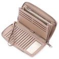 thumbnail image 1 of Womens Wallet RFID Blocking Leather Zip Around Wallet Large Capacity Long Purse Credit Card Clutch Wristlet Khaki, 1 of 6