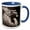 Blue/White, variant on 3drose, Wildlife Lion in Black and White Colors, 15oz Mug
