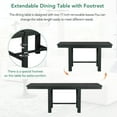 thumbnail image 5 of Harper & Bright Designs Farmhouse Extendable Dining Table Set for 6, Solid Wood Rectangular Kitchen Table Set with Removable Leaf, 4 Upholstered Chairs and Bench, Black, 5 of 15