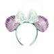 thumbnail image 1 of Diadema con orejas de Mickey Mouse de princesa sirena de Disney, lazo de lentejuelas grandes, disfraz de orejas, diadema, Cosplay, diadema de felpa para adultos/niños, regalo Gao Jinjia LED, 1 of 2