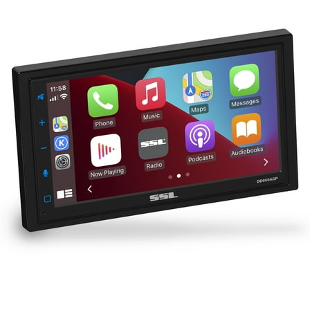Sound Storm Laboratories DD988ACP Car Audio Stereo – Apple CarPlay, Android Auto, Double Din, 6.75 Inch Capacitive Touchscreen, Bluetooth, No CD DVD Player, AM/FM Radio Receiver