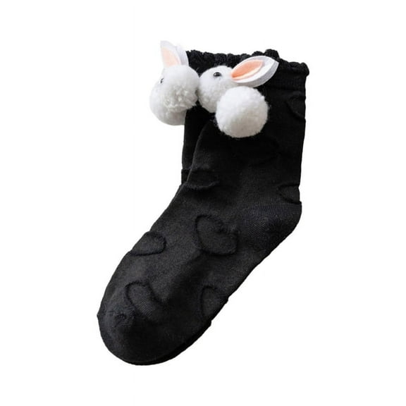 Milue Cute Cartoon Rabbit Ankle Socks Lolitas Ruffle Crew Socks Cotton Bootie Socks