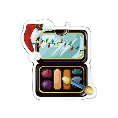

Coopserbil Makeup Christmas Decorations Acrylic Plane Christmas Makeup Nail Polish Mouth Red Decoration Pendant Painted Stained Glass Window Hangings Tall Glass Decorations