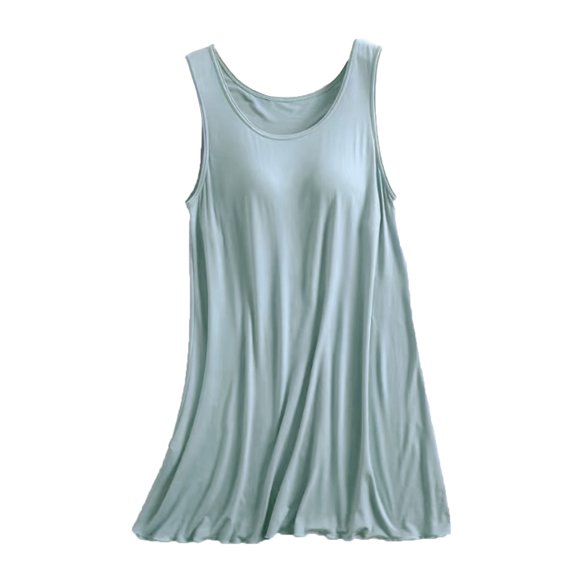 Women's Nightgowns & Sleepshirts Sleeveless Tank Cotton Nightgown with Chest Pad Loose Cassual Soft Sleepwear XL