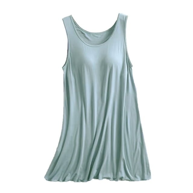 Pyjama de Noël pour Femmes Bretelles de Pyjama pour Femmes Grande Taille Robe d'Intérieur pour Femmes Courte Robe de Pyjama avec Coussinet de Poitrine Style Mince Débardeur Intégré Couleur Manches Mi-Longues Intégrées Nuisette Vintage