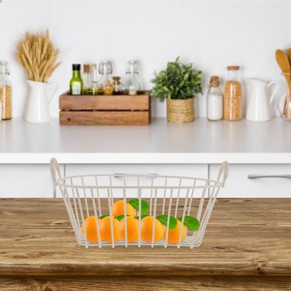 Baluue Multipurpose Beige Iron Desktop Basket for Home Organization