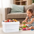 thumbnail image 4 of Nesmilers 10 L Rectangular Plastic Buckets with Lids, 4 Pack White All Purpose Pail with Lids, 4 of 4
