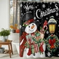 thumbnail image 3 of Christmas Snowman Shower Curtains for Bathroom, Xmas Box Winter Snow Wreaths Lights Black Waterproof Fabric Shower Curtain for Bathroom Bathtub Decoration, Machine Washable, 54x"78", 3 of 9