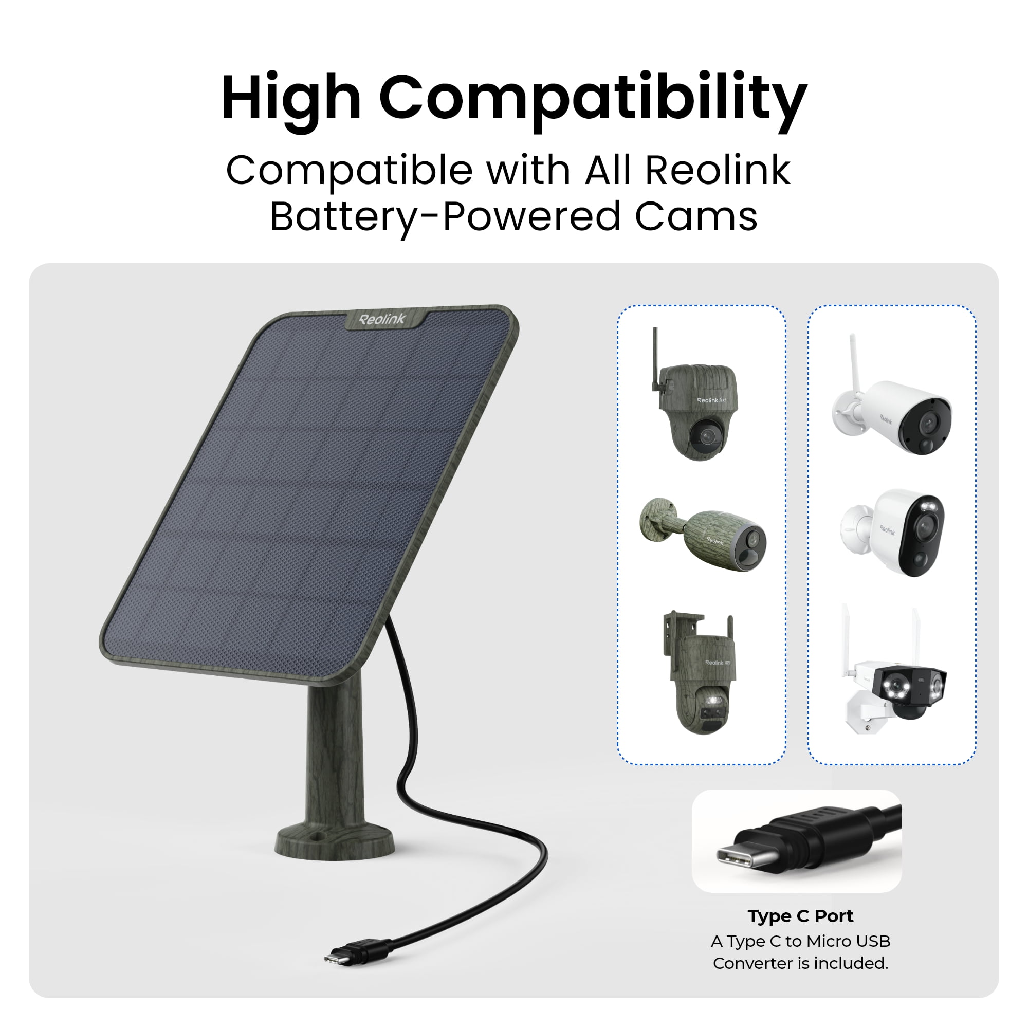 Reolink 6W Solar Panel Camouflage for Battery-Powered Camera,Dual-Lens Security Camera,Home Hub System